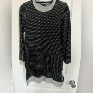 Bar III Black and Gray Long Sleeve Dress